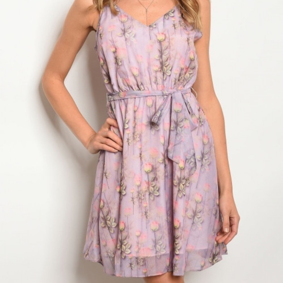 Lilac Floral Dress - Picture 1 of 2
